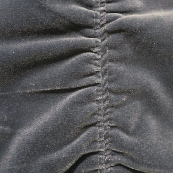 THEORY VELVET BLAZER BLUE GREY RUCHED single breast pocket LARGE lapel gather US - Picture 10 of 13